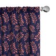 thumbnail image 1 of Ambesonne Coral and Navy Window Curtains, Leafy Branch Pattern, Each 28" W x 63" L, Purple Coral, 1 of 4