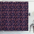 thumbnail image 1 of Ambesonne Coral and Navy Shower Curtain, Leafy Branch Pattern, 69"Wx70"L, Purple Coral, 1 of 3