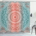 thumbnail image 1 of Ambesonne Coral and Teal Shower Curtain, Modern Mandala, 69"Wx75"L, Coral Teal, 1 of 3