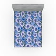 thumbnail image 1 of Ambesonne Cornflower Fitted Sheet, Modern Scene Blooms Art, California King, Lavender Blue Pale Mauve, 1 of 5