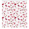 thumbnail image 1 of Ambesonne Cosmetics Shower Curtain, Lipstick Kiss Makeup, 69"Wx75"L, Burgundy and Pink, 1 of 2