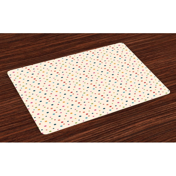 Ambesonne Cosmic Place Mats Set of 4, Colorful Stars Stellar, Standard Size, Multicolor