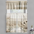 thumbnail image 1 of Ambesonne Cottagecore Valance & Curtain 3 Pcs Set, Neutral Boho Flowery, 55"x24", Off White Grey Yellow, 1 of 7
