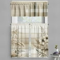 thumbnail image 1 of Ambesonne Cottagecore Valance & Curtain 3 Pcs Set, Neutral Boho Flowery, 55"x36", Off White Grey Yellow, 1 of 7