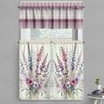 thumbnail image 1 of Ambesonne Cottagecore Valance & Curtain 3 Pcs Set, Pastel Colored Floral, 55"x24", Rose Lilac and Sage Green, 1 of 7