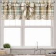 thumbnail image 1 of Ambesonne Cottagecore Window Valance, Beige Tone Bows Plaid, 54" X 18", Almond Green Eggshell, 1 of 5