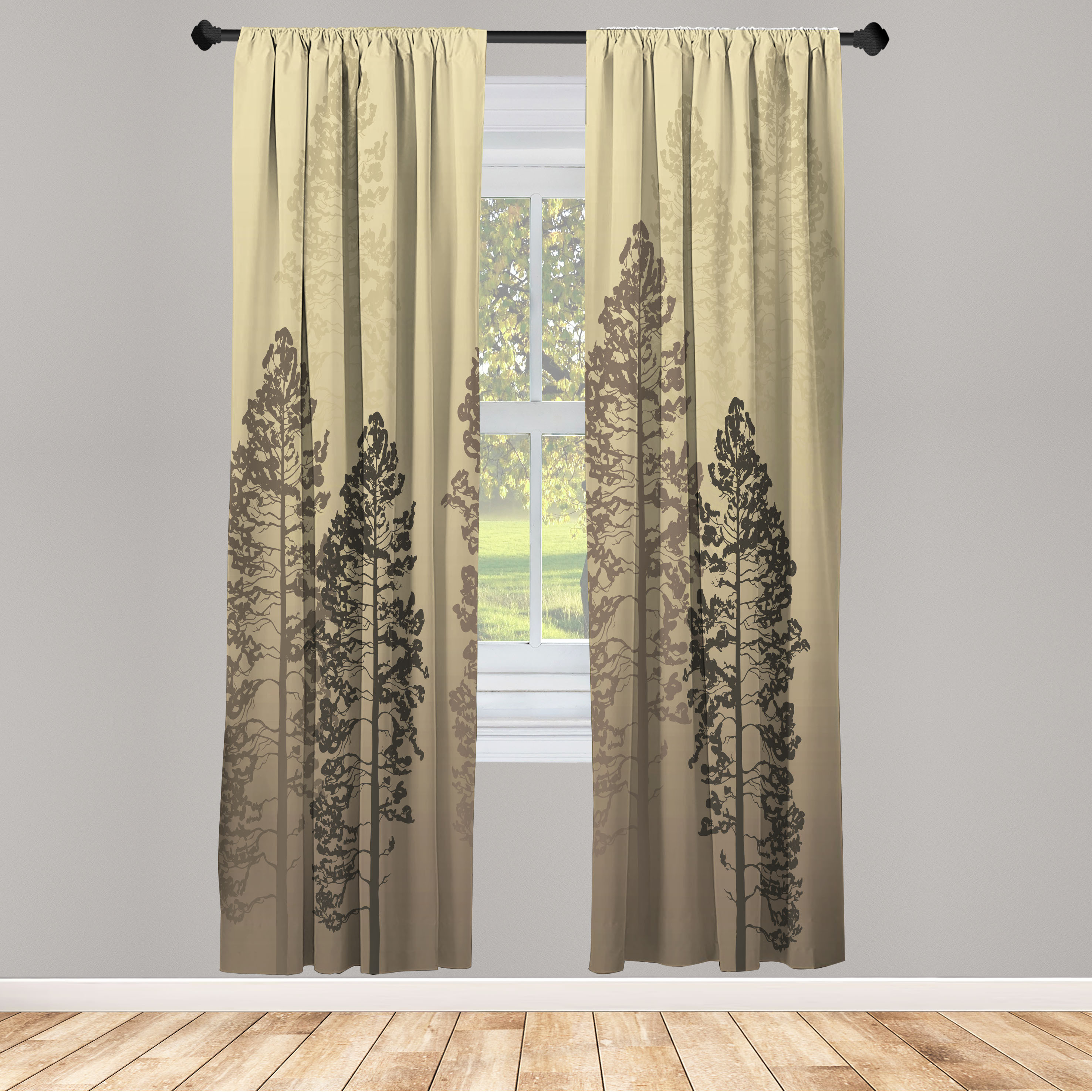 Amber Woodland Quilted Curtains NCU0NXD1352