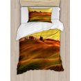 thumbnail image 1 of Ambesonne Country Duvet Cover Sets, Mediterranean Old House, 2-Twin, Orange White, 1 of 4