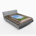 thumbnail image 1 of Ambesonne Country Fitted Sheet, Classic Architectural, Full Size, Blue Green, 1 of 3