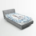 thumbnail image 1 of Ambesonne Country Fitted Sheet, Rabbit Portrait, Twin Size, Blue Grey White, 1 of 3