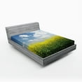 thumbnail image 1 of Ambesonne Country Fitted Sheet, Rape Field Germany, Full Size, Yellow Green Blue, 1 of 2