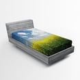 thumbnail image 1 of Ambesonne Country Fitted Sheet, Rape Field Germany, Twin Size, Yellow Green Blue, 1 of 2
