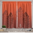 thumbnail image 1 of Ambesonne Country Kitchen Curtains, Pine Trees Woodland Ombre, 55"x39", Burnt Sienna, 1 of 3