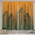 thumbnail image 1 of Ambesonne Country Kitchen Curtains, Pine Trees Woodland Ombre, 55"x45", Dark Peach, 1 of 3