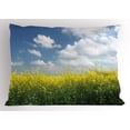 thumbnail image 1 of Ambesonne Country Pillow Sham, Rape Field Germany, 36" X 20", Yellow Green Blue, 1 of 2