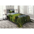 thumbnail image 1 of Ambesonne Country Quilted Bedspread Set 2 Pcs, Lake by Meadow Rural, Twin Size, Multicolor, 1 of 3