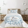 thumbnail image 1 of Ambesonne Country Quilted Bedspread Set 2 Pcs, Rabbit Portrait, Twin Size, Blue Grey White, 1 of 5