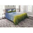 thumbnail image 1 of Ambesonne Country Quilted Bedspread Set 3 Pcs, Rape Field Germany, Queen Size, Yellow Green Blue, 1 of 5