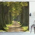 thumbnail image 1 of Ambesonne Country Shower Curtain, Alley with Oak Trees, 69"Wx84"L, Dark Green Pale Brown, 1 of 3
