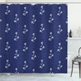 thumbnail image 1 of Ambesonne Country Shower Curtain, Floral Pattern and Dot, 69"Wx70"L, Navy and White, 1 of 5