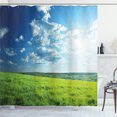 thumbnail image 1 of Ambesonne Country Shower Curtain, Meadow Valley Cloud Sun, 69"Wx70"L, Lime Green Pale Blue, 1 of 3