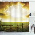 thumbnail image 1 of Ambesonne Country Shower Curtain, Sunset on Spring Field, 69"Wx84"L, Green Yellow, 1 of 5