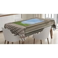 thumbnail image 1 of Ambesonne Country Tablecloth Rectangular Table Cover, Classic Architectural, 60"x90", Blue Green, 1 of 4