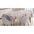 thumbnail image 1 of Ambesonne Country Tablecloth Rectangular Table Cover, Colored Spring Flowers, 60"x84", Pink Green Red, 1 of 4