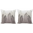 thumbnail image 1 of Ambesonne Country Throw Pillow Cover 2 Pack, Wild Pine Forest Themed, 20", Pale Mauve Taupe, 1 of 2
