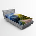 thumbnail image 1 of Ambesonne Countryside Fitted Sheet, Moon and Sun View, Twin Size, Green Blue, 1 of 3