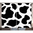 thumbnail image 1 of Ambesonne Cow Print Curtains 2 Panel Set, White Cow Hide Barn, 108" x 108", Black White, 1 of 3
