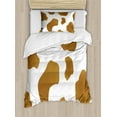 thumbnail image 1 of Ambesonne Cow Print Duvet Cover Set, Brown Spots on Cow, Twin, White Brown, 1 of 3