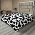 thumbnail image 1 of Ambesonne Cow Print Flat Sheet, Cow Hide Black Spots, California King, Charcoal Grey White, 1 of 1