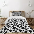 thumbnail image 1 of Ambesonne Cow Print Quilted Bedspread Set 2 Pcs, Cow Skin with Spots, Twin Size, White Black, 1 of 5
