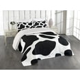 thumbnail image 1 of Ambesonne Cow Print Quilted Coverlet 3 Pcs, White Cow Hide Barn, Queen Size, Black White, 1 of 1