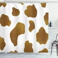 thumbnail image 1 of Ambesonne Cow Print Shower Curtain, Brown Spots on Cow, 69"Wx70"L, White Brown, 1 of 3