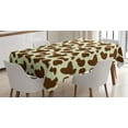 thumbnail image 1 of Ambesonne Cow Print Tablecloth Rectangular Table Cover, Cattle Skin with Spot, 52"x70", Pale Yellow Brown, 1 of 3