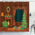 thumbnail image 1 of Ambesonne Cozy Shower Curtain, Cartoon Christmas Room Art, 69"Wx84"L, Multicolor, 1 of 3