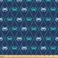 thumbnail image 1 of Ambesonne Crab Fabric by the Yard Upholstery, Aqua Tone Argyle Marine Animal, 3 Yards, Night Blue and Seafoam, 1 of 5