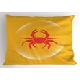 thumbnail image 1 of Ambesonne Crabs Pillow Sham, Bubble Seafood, 36" X 20", Dark Coral Marigold, 1 of 2