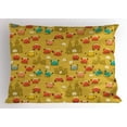 thumbnail image 1 of Ambesonne Crabs Pillow Sham, Crab Shell Sand Castle, 36" X 20", Pale Coffee, 1 of 2