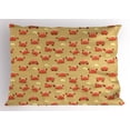 thumbnail image 1 of Ambesonne Crabs Pillow Sham, Playful Fauna on Beach, 26" X 20", Pale Brown Orange, 1 of 2