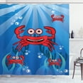 thumbnail image 1 of Ambesonne Crabs Shower Curtain, Funny Underwater Mascots, 69"Wx70"L, Blue Red, 1 of 3