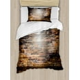 thumbnail image 1 of Ambesonne Cracked Duvet Cover Sets, City Life Image Brick, 2-Twin, Black Red, 1 of 4