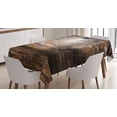 thumbnail image 1 of Ambesonne Cracked Tablecloth Rectangular Table Cover, City Life Image Brick, 60"x84", Black Red, 1 of 4