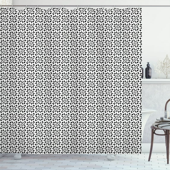 Ambesonne Crazy Art Shower Curtain, Modern and Freaky, 69"Wx70"L, Charcoal Grey White
