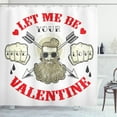 thumbnail image 1 of Ambesonne Crazy Shower Curtain, Beard Man Portrait Romantic, 69"Wx75"L, Vermilion Cream Eggshell, 1 of 3