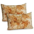 thumbnail image 1 of Ambesonne Cream Pillow Sham 2 Pack, Grunge Map, 26"x20", Cream, 1 of 3