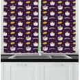 thumbnail image 1 of Ambesonne Crown Kitchen Curtains, Kitten Rainbow Meow Caticorn, 55"x45", Dark Purple Multicolor, 1 of 1
