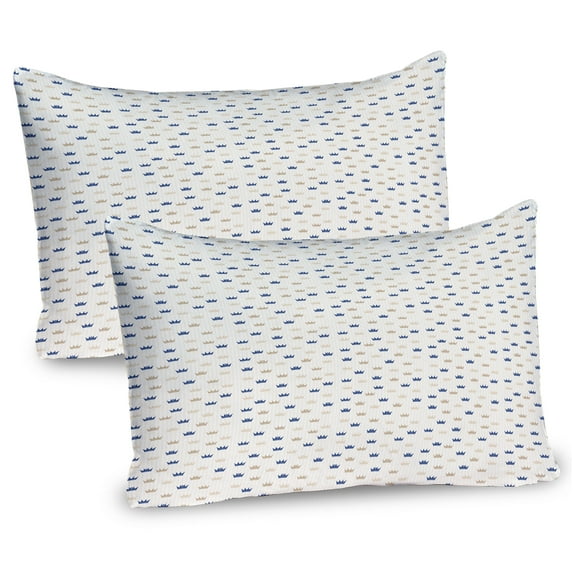 Ambesonne Crown Pillow Sham 2 Pack, Royalty Coronet Pattern, 30"x20", Pale Sepia Beige